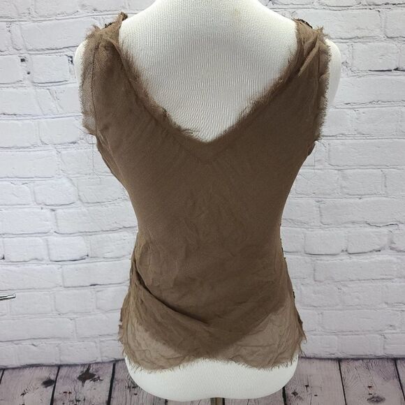 Sheer sequence Gold tank top with cross back - Picture 4 of 16